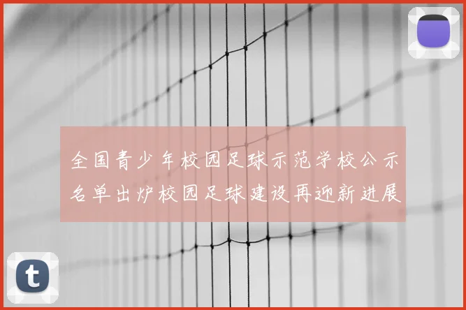 全国青少年校园足球示范学校公示名单出炉校园足球建设再迎新进展